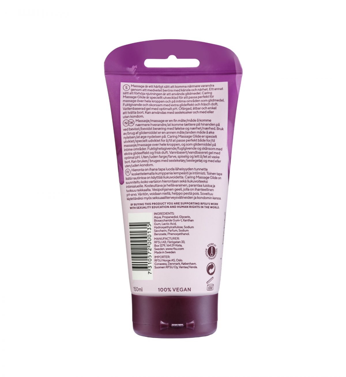 rfsu caring massage glide 150 ml glidmedel