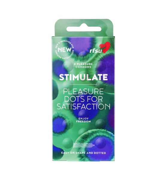 Stimulate -kondomit 8 kpl - Kondomi, joka tarjoaa miellyttävän tunteen molemmille - RFSU