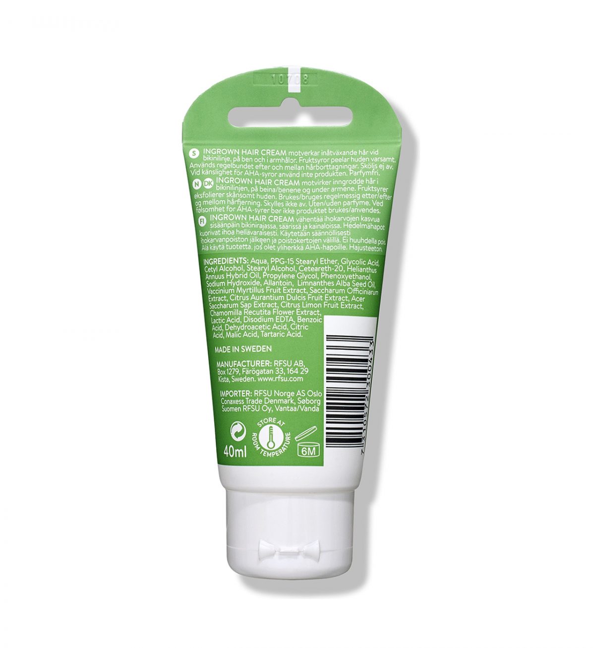 Intim Ingrown Hair Cream 40ml - Motvirker inngrodde hår - RFSU