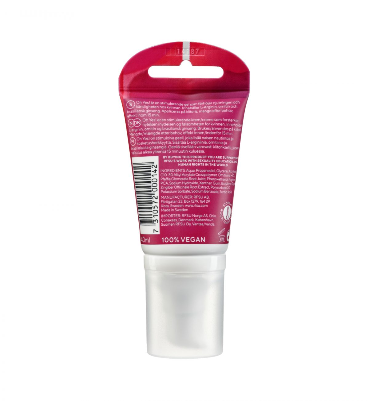 rfsu oh yes 40 ml orgasmic gel