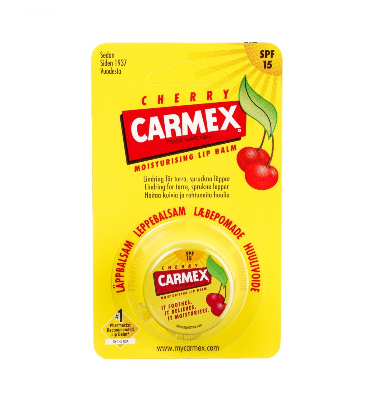 Cherry krukke 1 stk - Carmex med kirsebærduft - Carmex