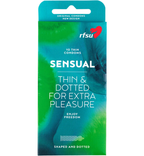 Sensual 10 stk. - Knudrete kondom for økt stimulering - RFSU