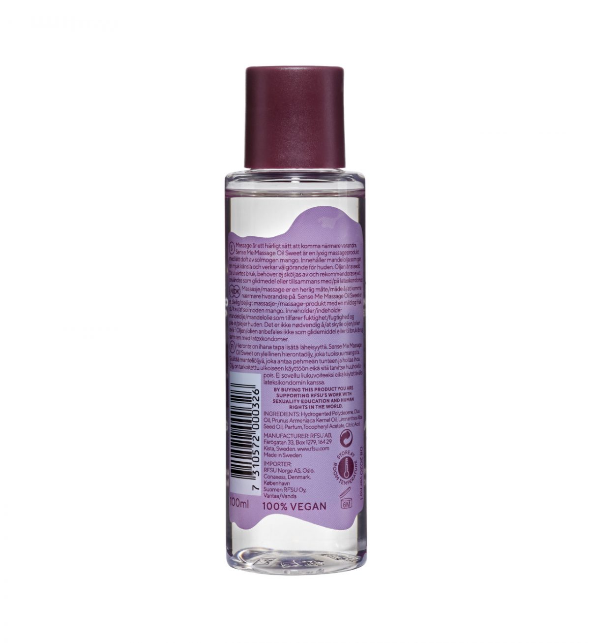 Sweet Massage Oil 100ml - Luksuriøs massasjeolje med duft av mango - RFSU