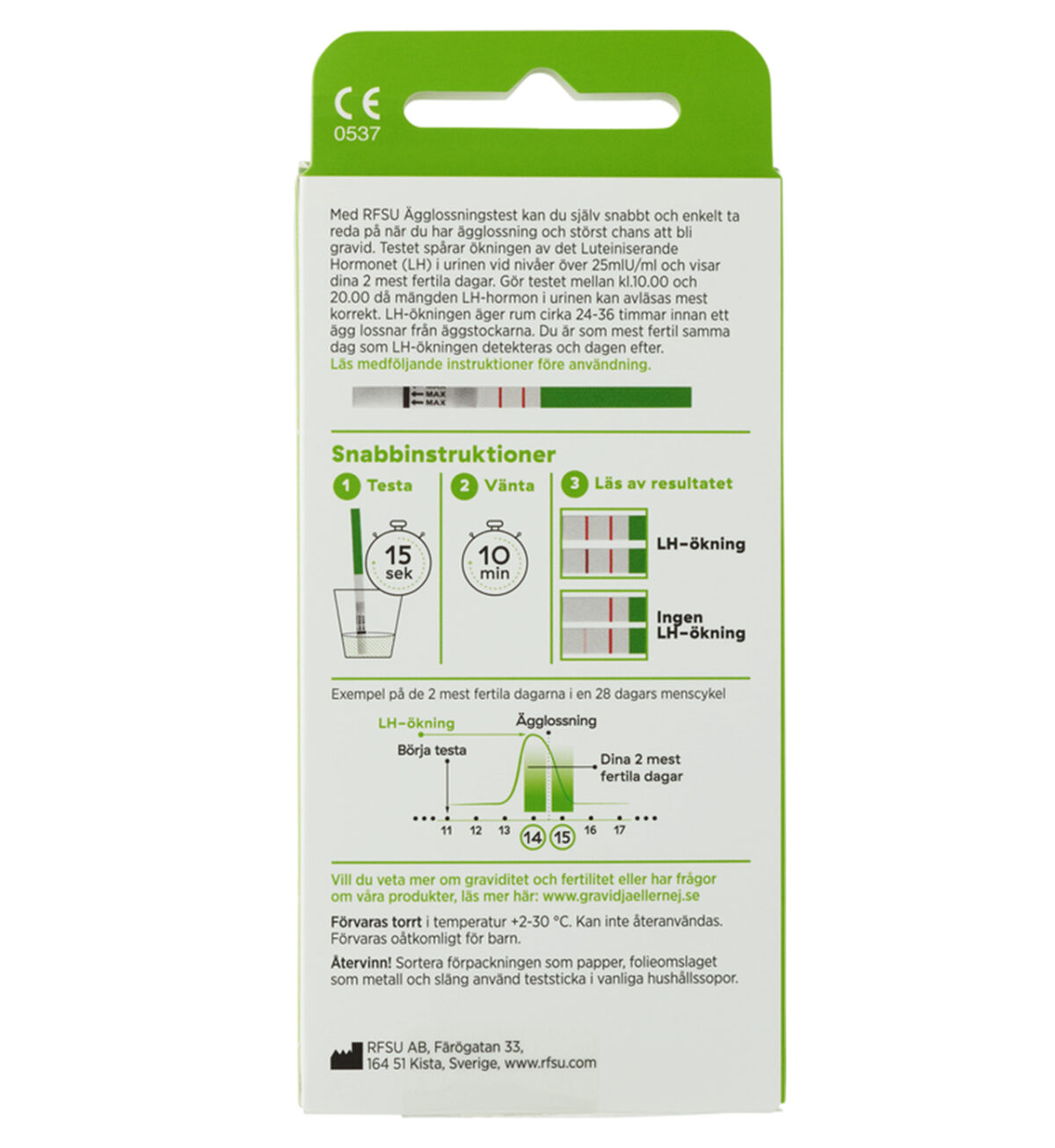 Störst Chans Ovulation test - Shows your most fertile days - RFSU