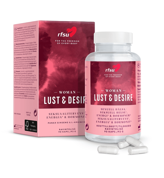 Lust & Desire Woman -ravintolisä - Seksuaalista terveyttä edistävä ravintolisä naisille - RFSU